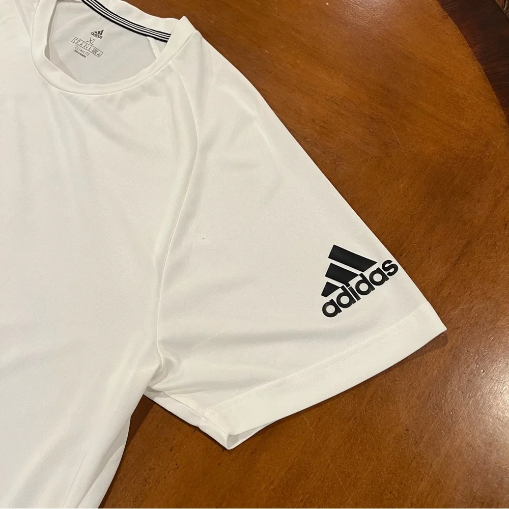 Adidas Men’s Climalite ID Performance Short-Sleeve Tee White/Black XL Workout